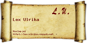 Lex Ulrika névjegykártya